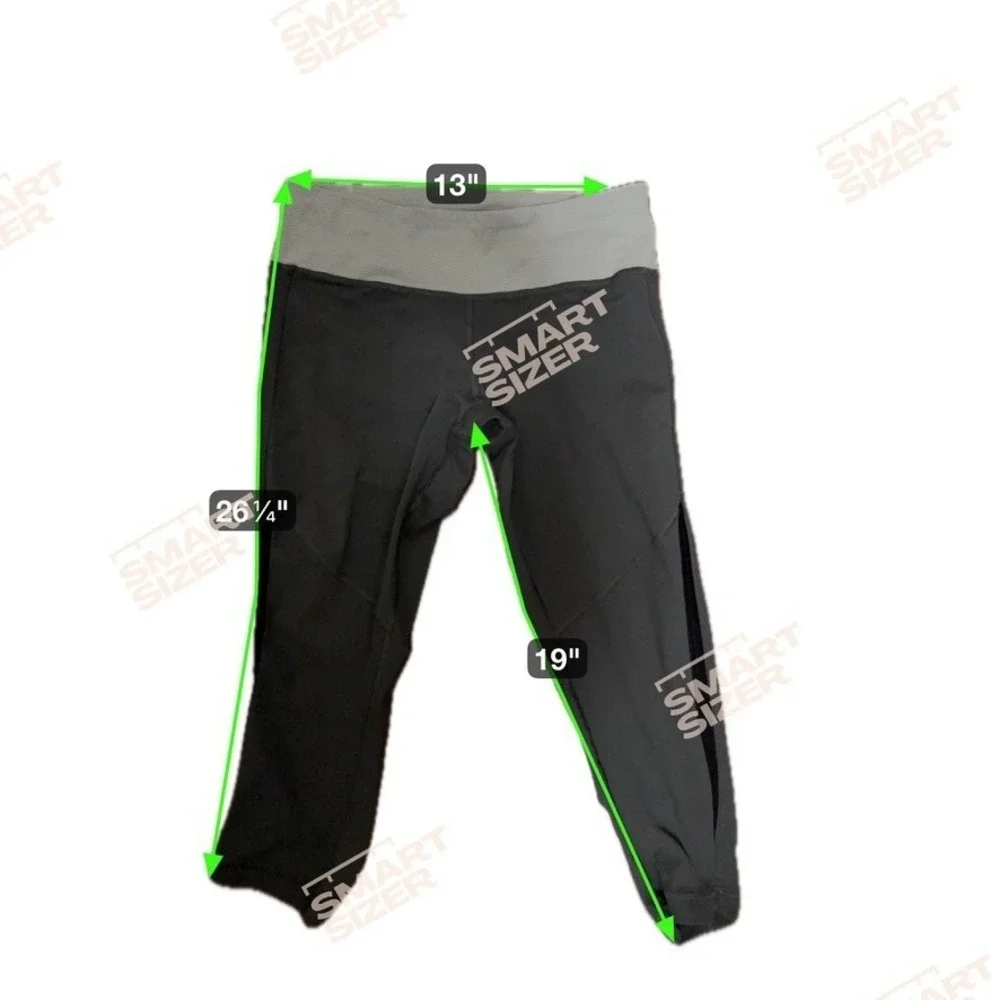 Lululemon Race With Grace Gray‎ Waist Crop Running Leggings Women 6